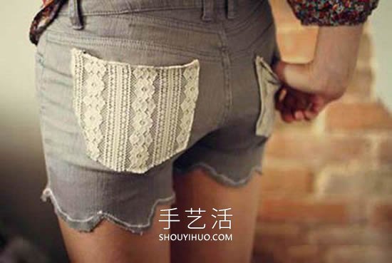 舊的牛仔褲改造荷葉邊淑女短褲的方法圖解 -  itrip.net.cn
