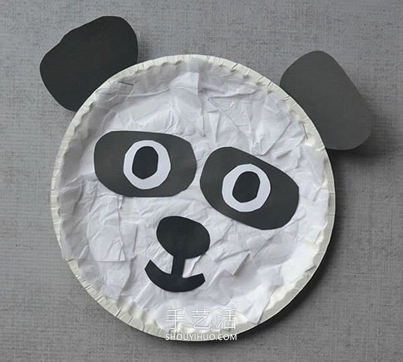 幼兒園手工制作紙盤大熊貓頭的做法教程 -  itrip.net.cn