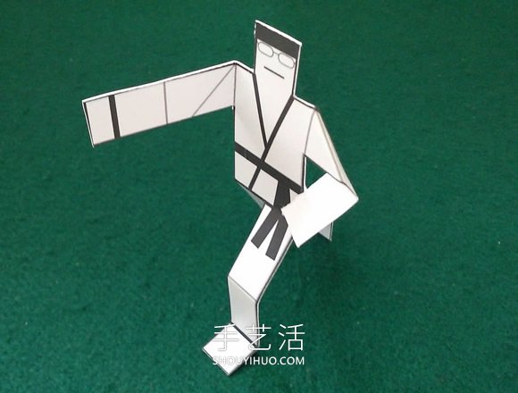 卡紙手工制作空手道紙人的做法附圖紙下載 -  itrip.net.cn
