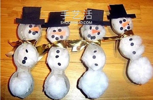 幼兒園手工制作雞蛋托雪人的做法教程 -  itrip.net.cn