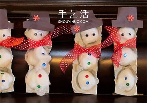 幼兒園手工制作雞蛋托雪人的做法教程 -  itrip.net.cn