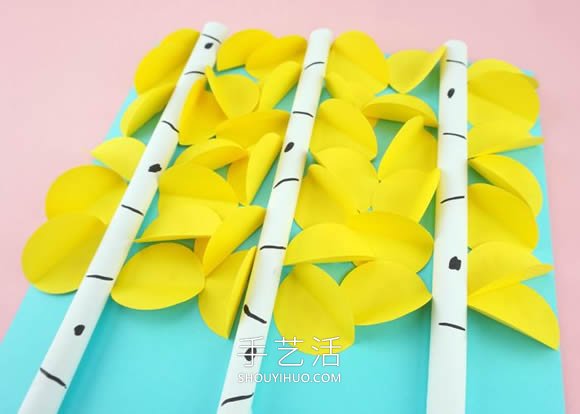 幼兒園手工制作秋天紙白楊樹貼畫的做法教程 -  itrip.net.cn