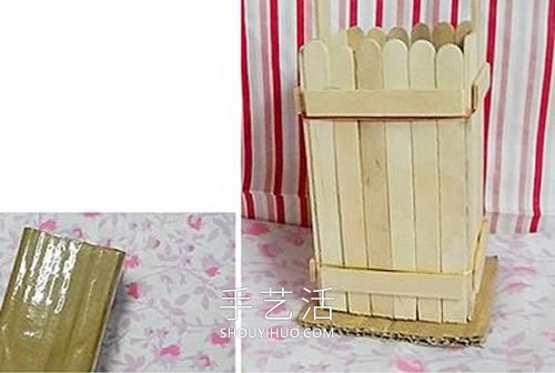 自制好看的雪糕棍筆筒的方法圖解教程 -  itrip.net.cn