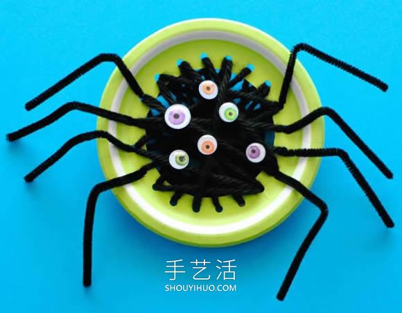 紙盤(pán)手工制作萬(wàn)圣節(jié)變異蜘蛛的做法教程 -  itrip.net.cn