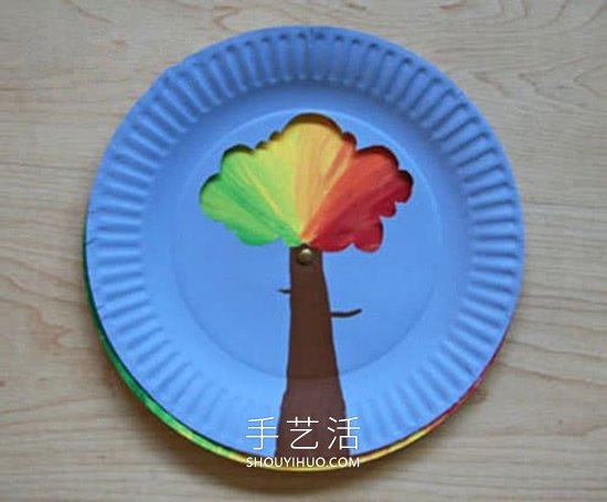 幼兒園用紙盤制作四季大樹的做法教程 -  itrip.net.cn