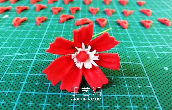 超輕粘土手工制作紅色花的做法教程 -  itrip.net.cn