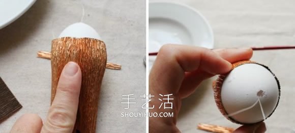 自制皺紋紙橡子和松果掛飾的方法圖解教程 -  itrip.net.cn