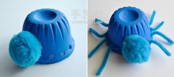 幼兒用果凍杯制作萬圣節(jié)變異蜘蛛的做法教程 -  itrip.net.cn