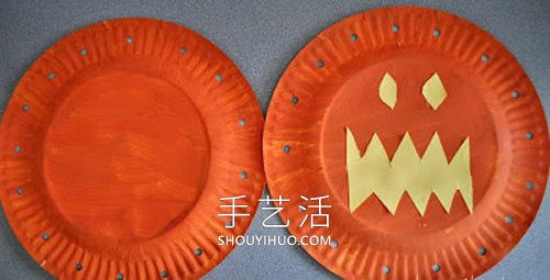 幼兒手工制作萬(wàn)圣節(jié)紙盤(pán)南瓜燈籠的做法教程 -  itrip.net.cn