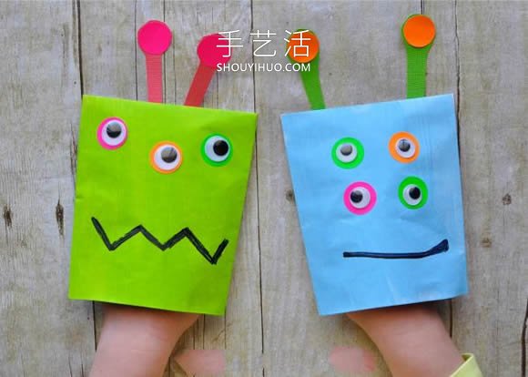 幼兒園用信封手工制作怪物木偶的做法教程 -  itrip.net.cn