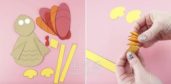 幼兒園手工制作感恩節(jié)火雞的做法教程 -  itrip.net.cn