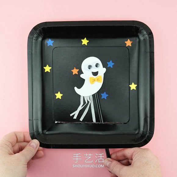 幼兒手工制作萬圣節(jié)幽靈木偶玩具的做法教程 -  itrip.net.cn