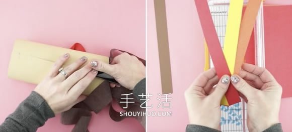 兒童手工制作感恩節(jié)火雞風(fēng)向袋的做法教程 -  itrip.net.cn