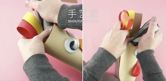 兒童手工制作感恩節(jié)火雞風(fēng)向袋的做法教程 -  itrip.net.cn