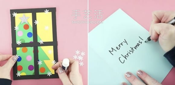 自制窗里的圣誕樹圣誕卡片的方法圖解教程 -  itrip.net.cn