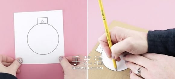 硬紙板廢物利用制作圣誕球裝飾的做法教程 -  itrip.net.cn