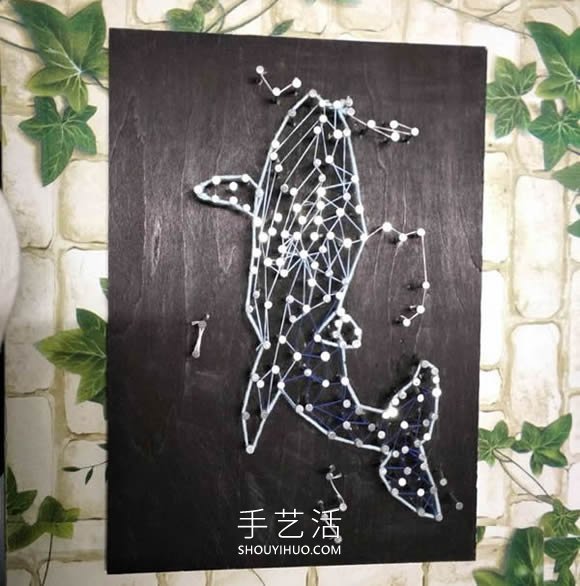 釘子繞線畫制作星空鯨魚座的做法教程 -  itrip.net.cn