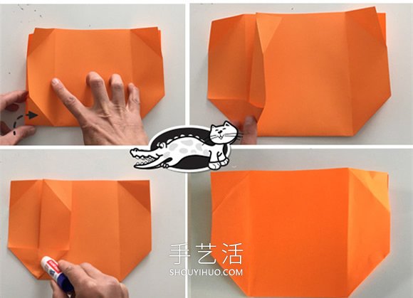 兒童手工折紙南瓜燈糖果袋的折法圖解 -  itrip.net.cn