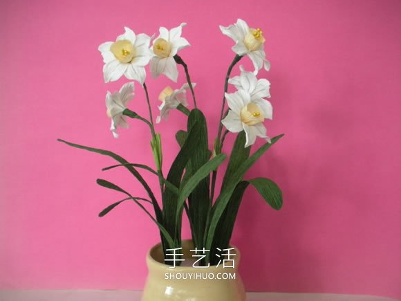 簡單自制皺紋紙水仙花的方法圖解教程 -  itrip.net.cn