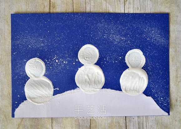 幼兒園用瓶蓋簡單畫冬天雪人的做法教程 -  itrip.net.cn