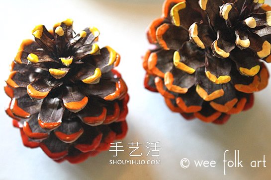 秋天彩繪松果裝飾的制作方法圖解教程 -  itrip.net.cn
