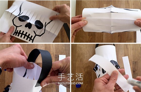 幼兒園手工制作萬圣節(jié)骷髏頭燈籠的做法教程 -  itrip.net.cn
