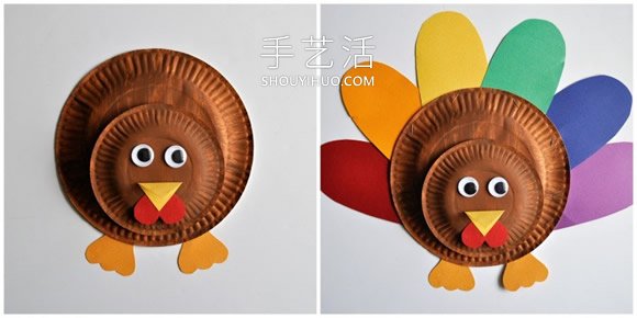 用紙盤做火雞的教程圖片簡單又可愛 -  itrip.net.cn