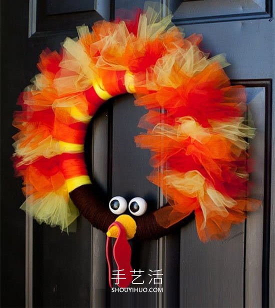 幼兒園手工制作感恩節(jié)火雞花環(huán)的做法教程 -  itrip.net.cn