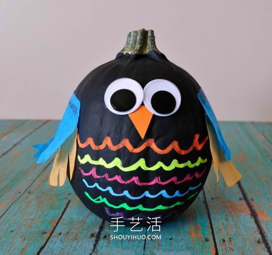 幼兒園手工制作南瓜貓頭鷹的做法教程 -  itrip.net.cn