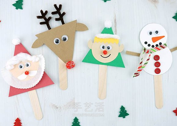 幼兒園簡(jiǎn)單手工制作圣誕木偶的做法教程 -  itrip.net.cn
