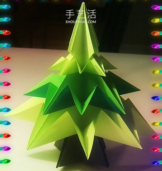 簡單折紙立體圣誕樹的折法詳細步驟圖 -  itrip.net.cn