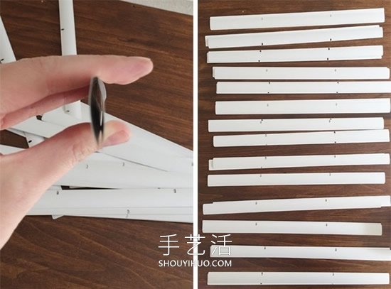 舊的百葉窗廢物利用DIY制作床頭鏡子裝飾 -  itrip.net.cn