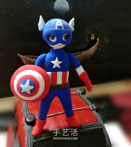 超輕粘土手工制作卡通美國(guó)隊(duì)長(zhǎng)的做法教程 -  itrip.net.cn