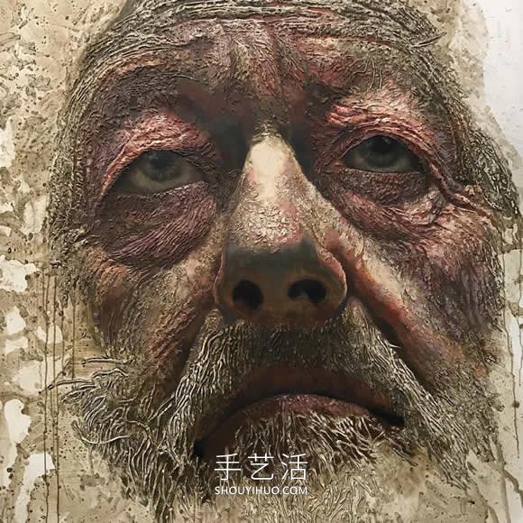 近看是地形圖遠(yuǎn)看是3D立體人像畫的創(chuàng)意手繪 -  itrip.net.cn