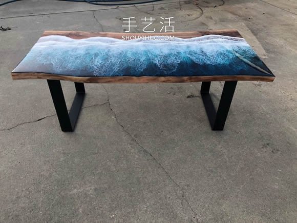 木材和樹(shù)脂的創(chuàng)意結(jié)合！潮汐般的海岸桌子 -  itrip.net.cn