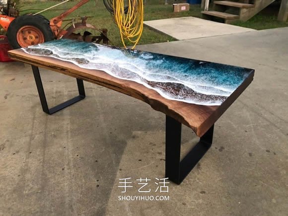 木材和樹(shù)脂的創(chuàng)意結(jié)合！潮汐般的海岸桌子 -  itrip.net.cn