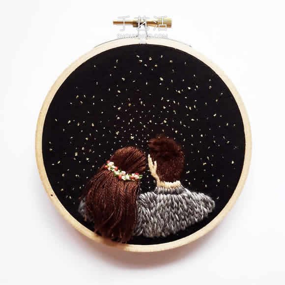 刺繡藝術(shù)家縫制眺望夜空的創(chuàng)意刺繡作品 -  itrip.net.cn