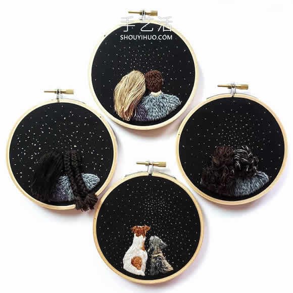 刺繡藝術(shù)家縫制眺望夜空的創(chuàng)意刺繡作品 -  itrip.net.cn