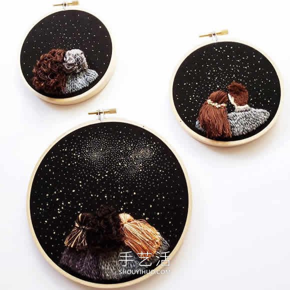 刺繡藝術(shù)家縫制眺望夜空的創(chuàng)意刺繡作品 -  itrip.net.cn