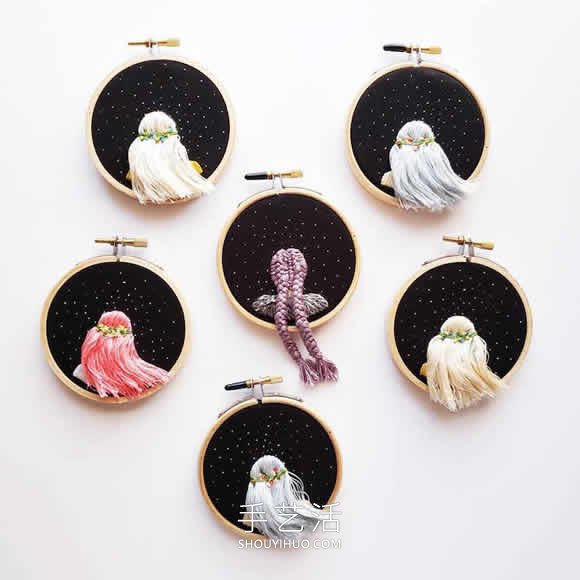 刺繡藝術(shù)家縫制眺望夜空的創(chuàng)意刺繡作品 -  itrip.net.cn