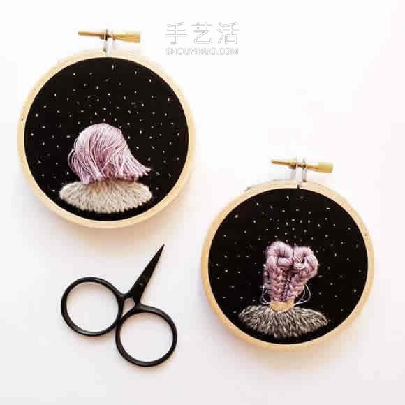 刺繡藝術(shù)家縫制眺望夜空的創(chuàng)意刺繡作品 -  itrip.net.cn