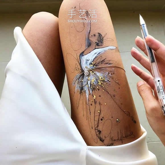 藝術家用自己大腿作為畫布 畫出精美水墨畫！ -  itrip.net.cn