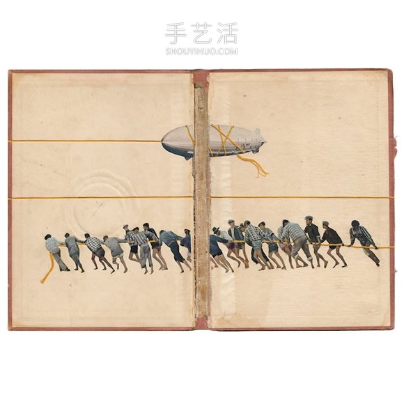 藝術(shù)家使用舊照片和書籍DIY敘事拼貼畫 -  itrip.net.cn