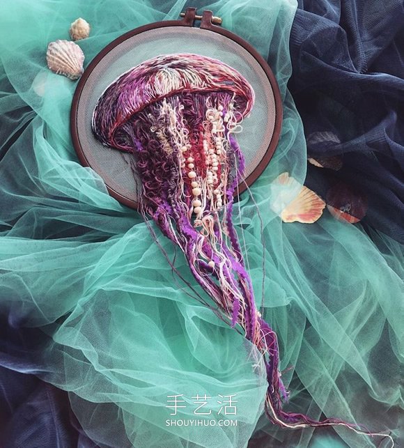 非凡的手工刺繡！繡出栩栩如生的立體水母 -  itrip.net.cn