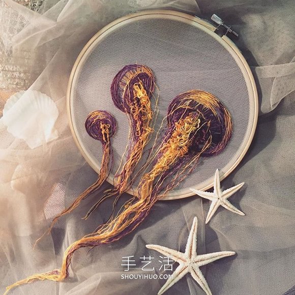 非凡的手工刺繡！繡出栩栩如生的立體水母 -  itrip.net.cn