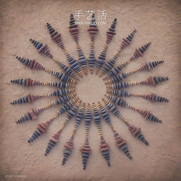 海灘上的拼搭藝術(shù)！令人賞心悅目的石頭拼畫 -  itrip.net.cn