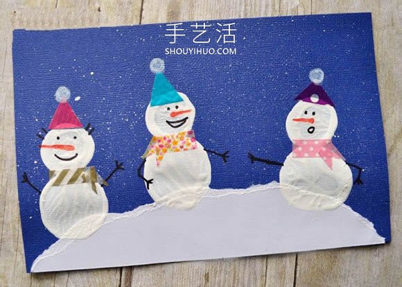 可愛(ài)雪人！幼兒手工制作新年卡片的做法教程 -  itrip.net.cn