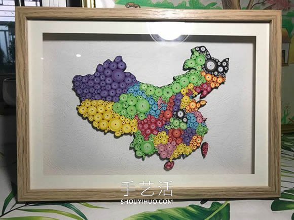 衍紙手工制作中國地圖裝飾品的做法教程 -  itrip.net.cn