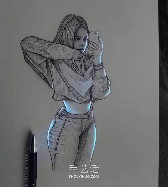 看起來像被熒光燈照亮的創(chuàng)意鉛筆畫DIY -  itrip.net.cn