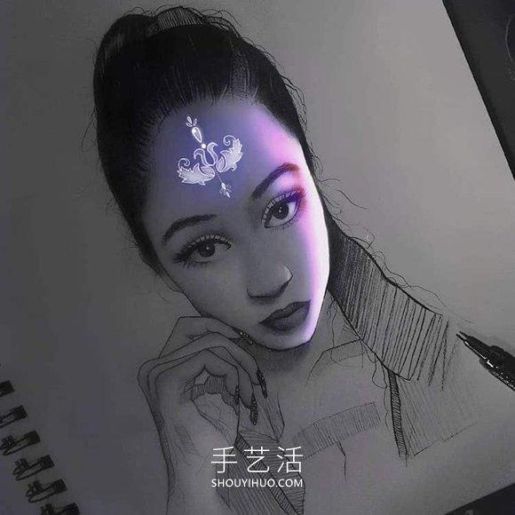 看起來像被熒光燈照亮的創(chuàng)意鉛筆畫DIY -  itrip.net.cn